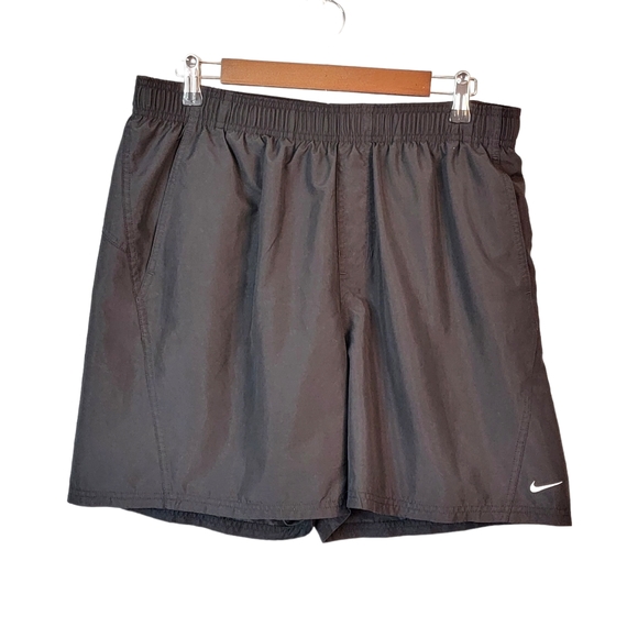 Nike Silver Tag Spell Out Vintage Y2K Black Swim Trunks with Pockets Men's XL - Picture 2 of 11